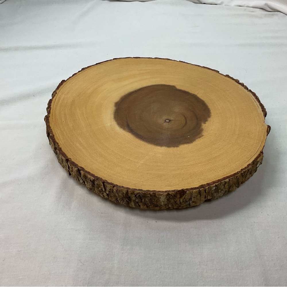 Meritage Decorative Live Wood Slice Stand Display Serving Plate Platter